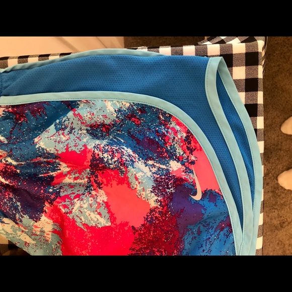 NIKE Dri-Fit runners shorts pink blue splash sz M - Picture 3 of 14